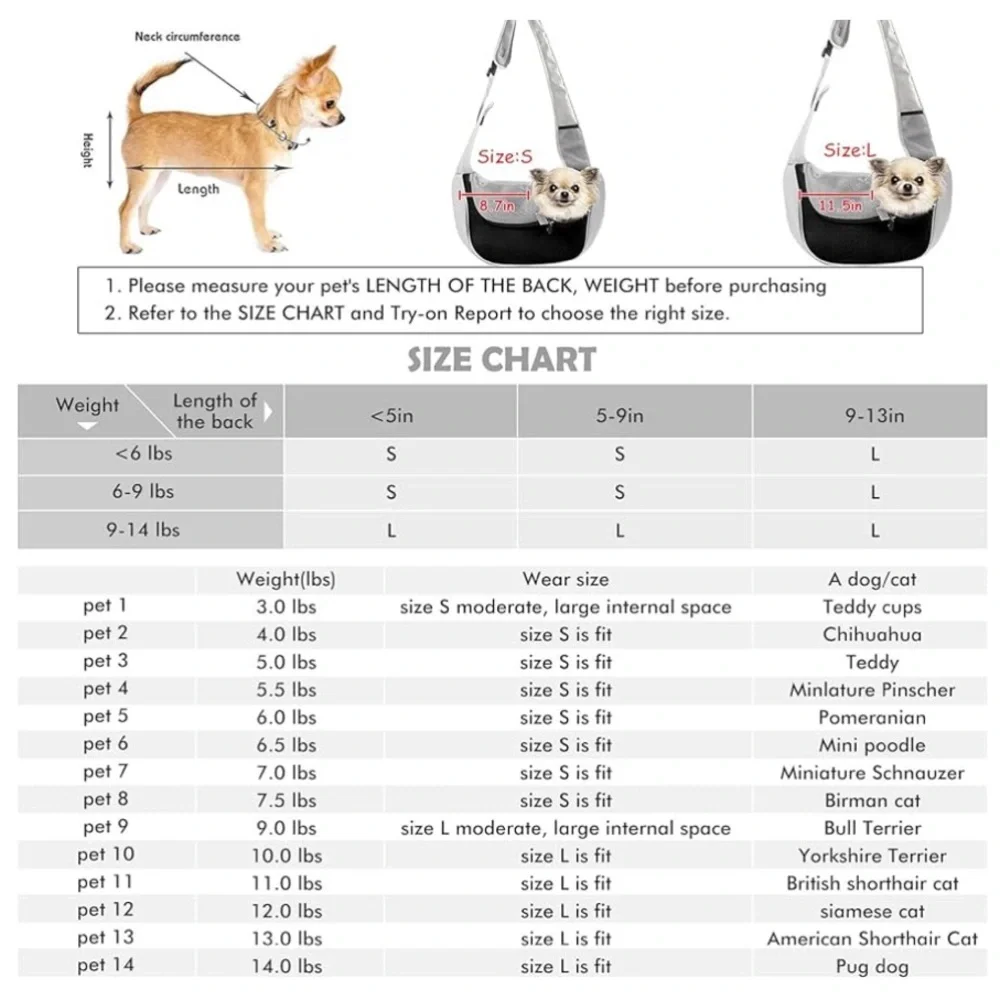 Small dog sling carrier